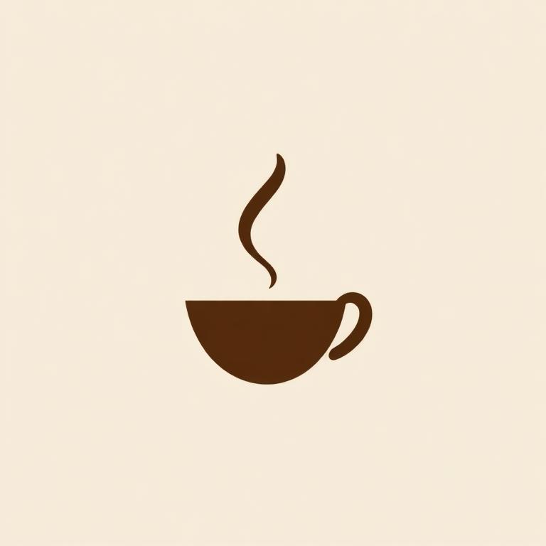 Minimal two-color coffee cup logo mark