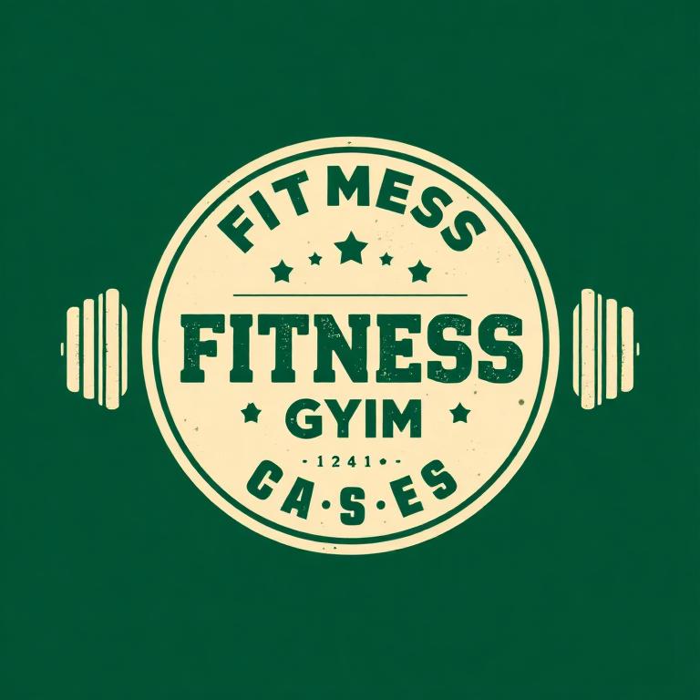 Vintage circular badge logo for a fitness gym